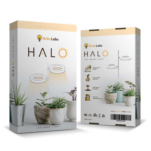 Light packaging with the title 'BriteLabs LED Grow Light Box Design'
