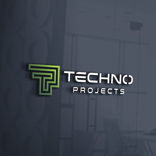 Geometric logo with the title 'TECHNO PROJECTS'
