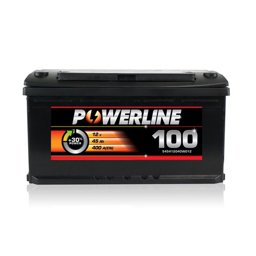 Battery design with the title 'Powerline Car Battery Label'