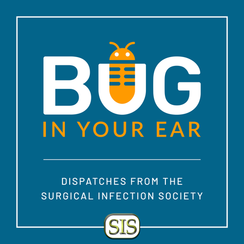 Surgical design with the title 'Playful yet Professional Logo for Bug in Your Ear Podcast'
