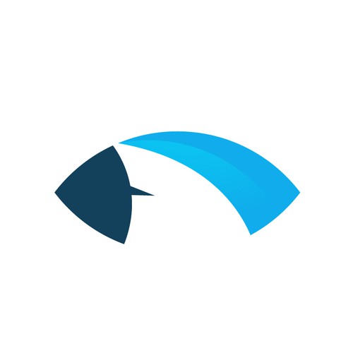 Neon blue safari logo with the title 'SharkVeillance Logo Design'