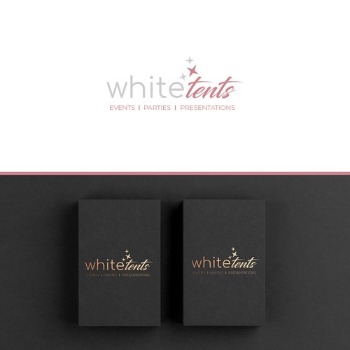 Event planning design with the title 'White Tents event planners'