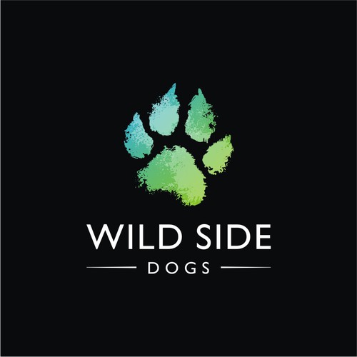 Paw design with the title 'logo design for wild side dogs'