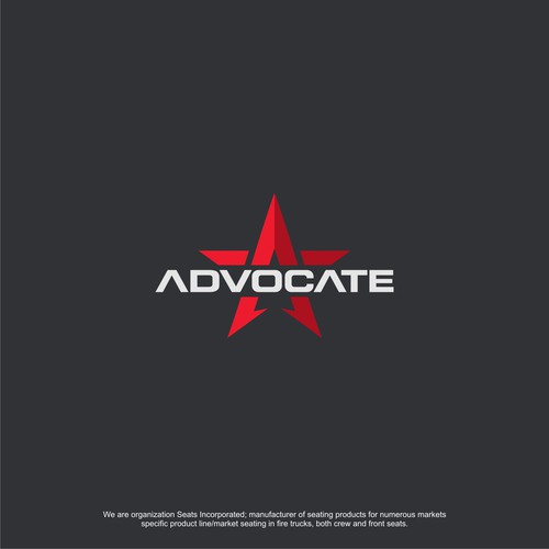 Firefighter logo with the title 'Bold logo concept for ADVOCATE'