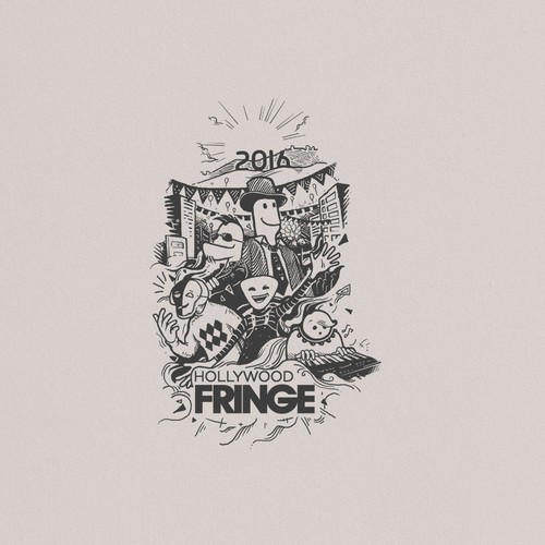 Music t-shirt with the title 'T-shirt design for hollywood fringe'