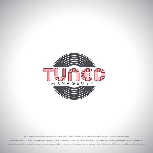 Americana logo with the title 'A 70's style logo for music management company working with hit making Americana Artists'