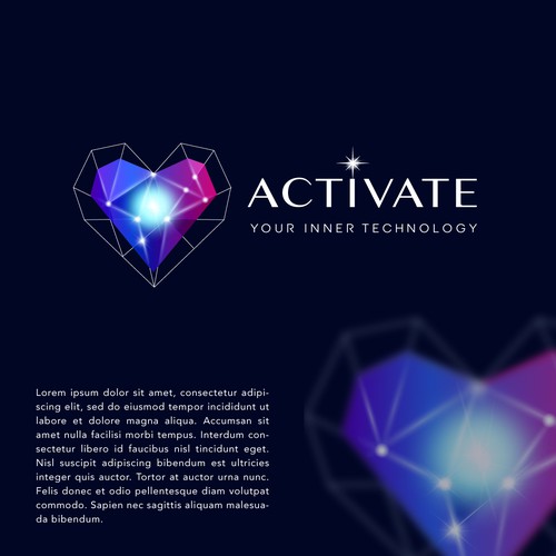 Sparkling logo with the title 'Sparkling heart'