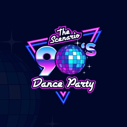 80s logo with the title 'The Scenario 90s Dance Part'