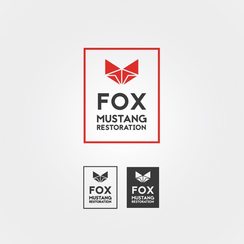 Low poly logo with the title 'FOX'