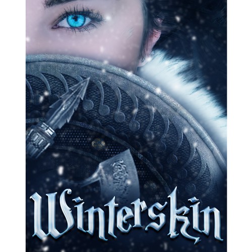 Viking book cover with the title 'Winterskin cover design '