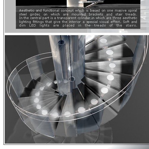 Stair design with the title 'spiral stair design'