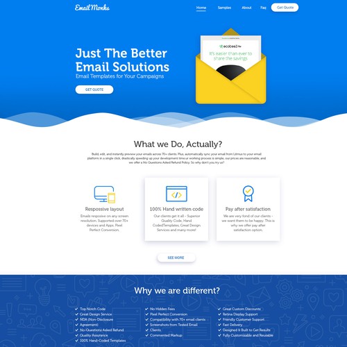 Colorful website with the title 'Website Design'