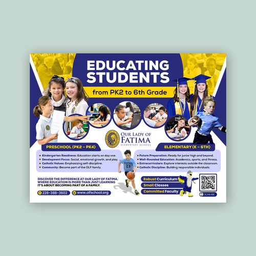 Catholic design with the title 'school postcard design'