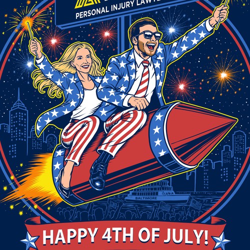 Design with the title '4th of July party'