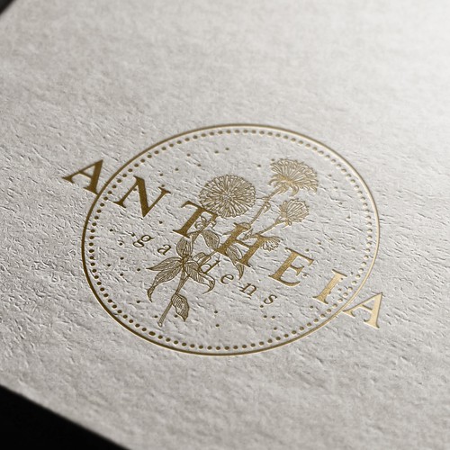 Garden logo with the title 'ANTHEIA'