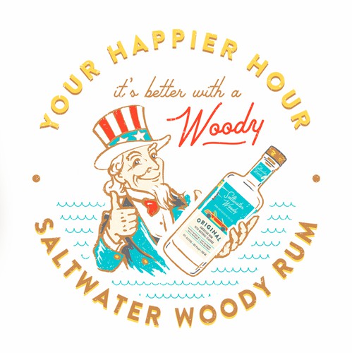 Food t-shirt with the title 'Branded T-shirt design for an American Rum'