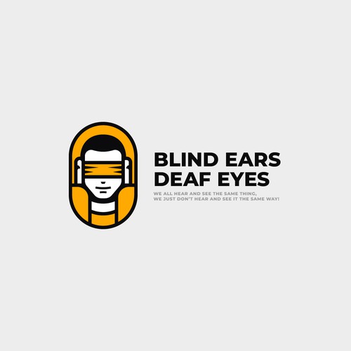 Tv show logo with the title 'Blind Ears Deaf Eyes'