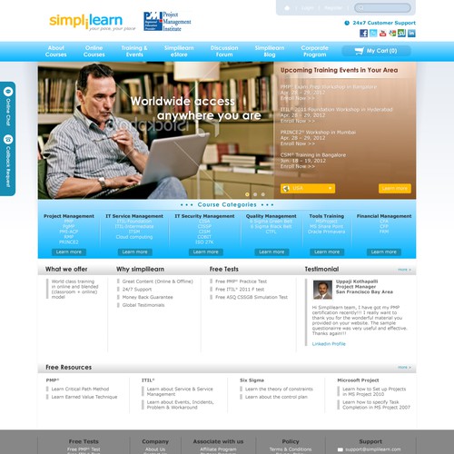 Contemporary website with the title 'Website design for an education center'