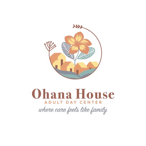 Senior logo with the title 'Ohana House – Warm & Inclusive Logo for an Adult Day Center'