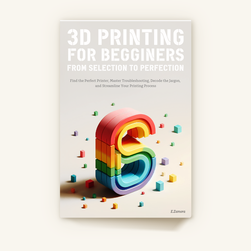 3D book cover with the title '3D Printing Book cover'