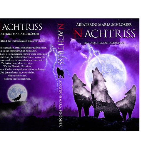 Wolf design with the title 'Fantasy Book Cover design'