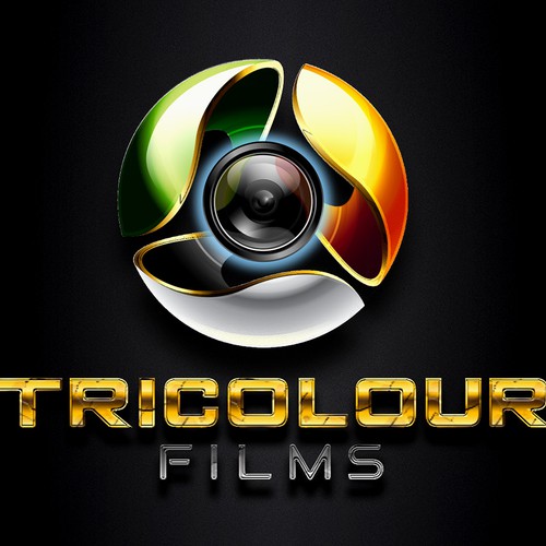 Chrome design with the title 'Tricolor Films'