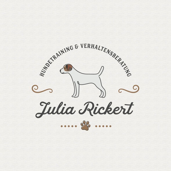 Dog training logo with the title 'Logo concept for a dog trainer'