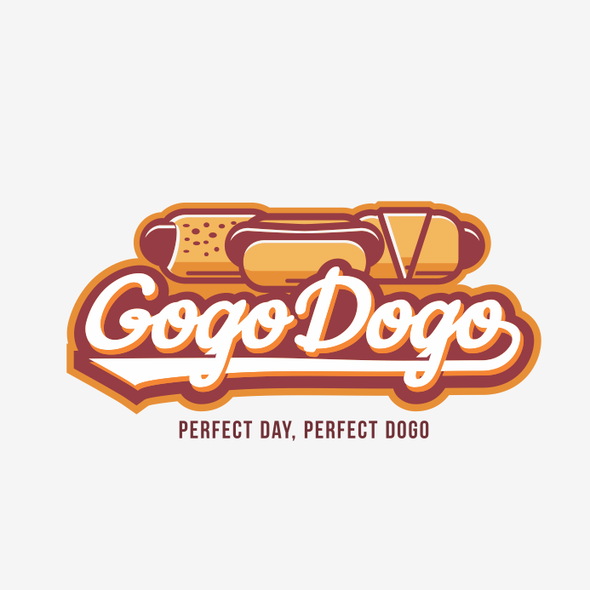 Hot dog design with the title 'gogo dogo'