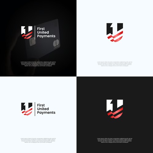 Accounting brand with the title 'Number One and Flag Stripes Logo Concept'