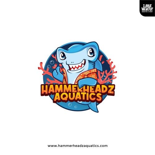 Shark logo with the title 'HAMMAERHEADZ AQUATICS'