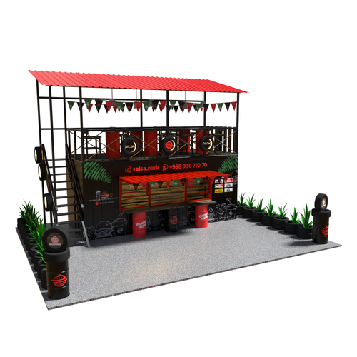 Container design with the title 'exterior Cafe Container design'