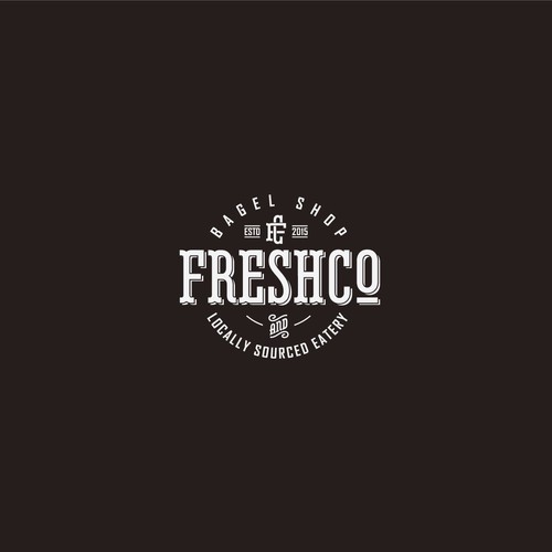 Stamp design with the title 'FreshCo logotype'
