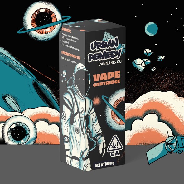 Outerspace design with the title 'Urban remedy packaging '