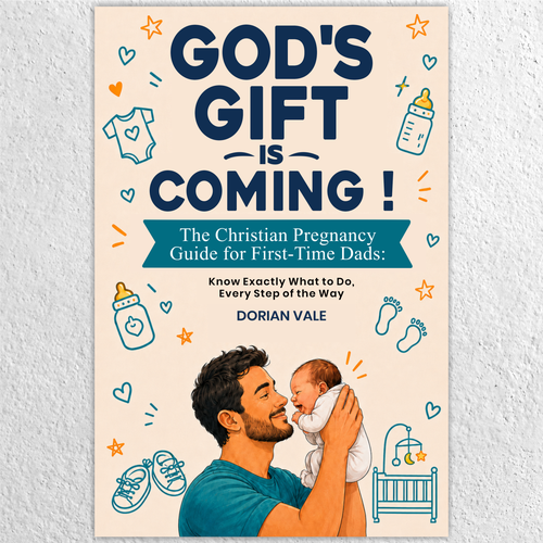 Baby book cover with the title 'GOD'S GIFT IS COMING '