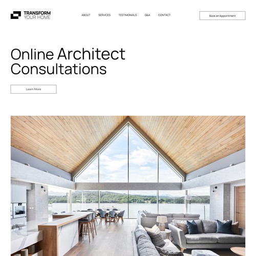 Home website with the title 'Minimal website for Online Architect Consultations'