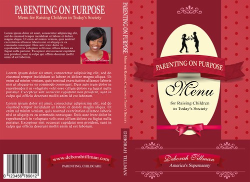 Pink book cover with the title 'Design a Book Cover for Parenting on Purpose book, by America's Supernanny!'