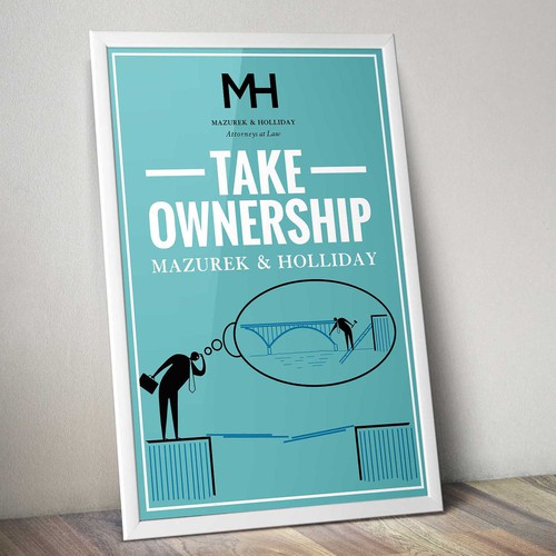 Concept art design with the title 'Fun Poster Setting Forth Core Values For a Young Firm'