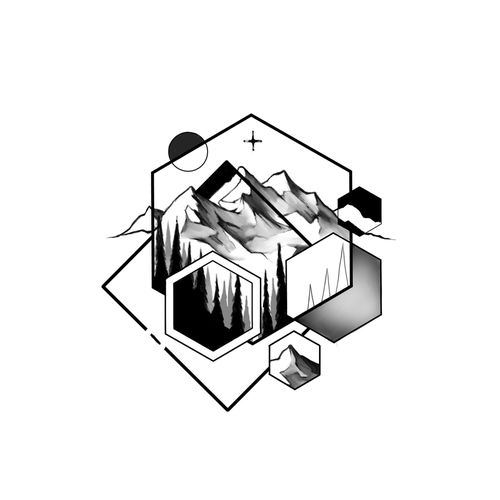 Horizon design with the title 'Inner and Outer Reality Nature Tattoo'