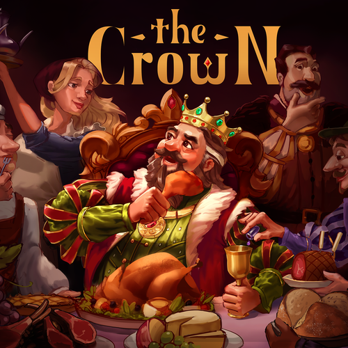 Royal design with the title 'Party-game box cover!'