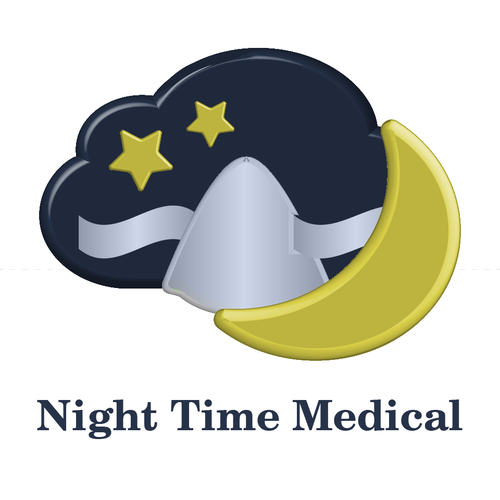 Mask logo with the title 'Bold logo for a medical equipment company specializing in CPAP equipment. '