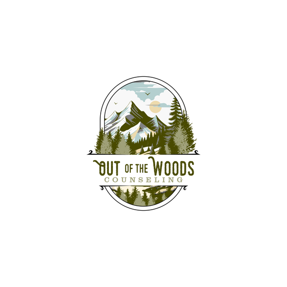 Woods design with the title 'Out of the Woods'