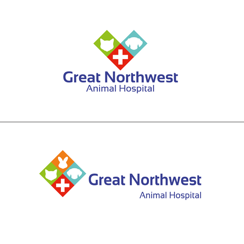 Square brand with the title 'Logo Concept for Animal Hospital'