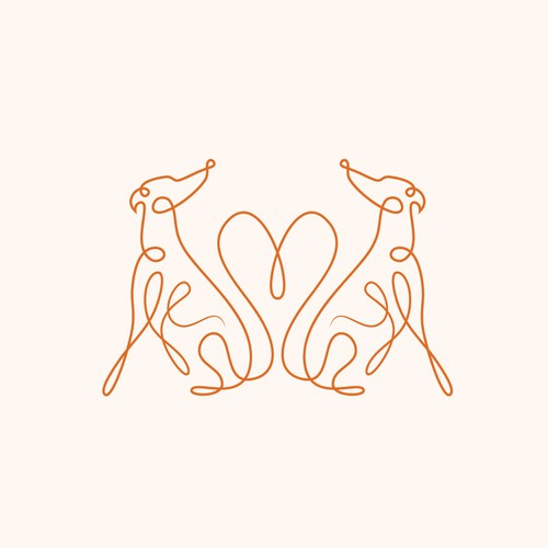 Love artwork with the title 'Whippet dog line art illustration'