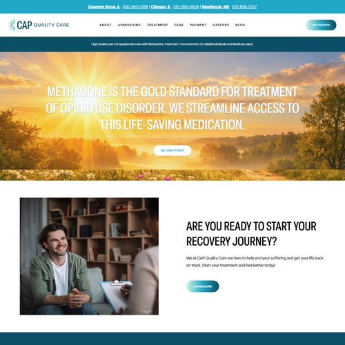 Design with the title 'CAP Quality Care — Branding & Website Redesign'