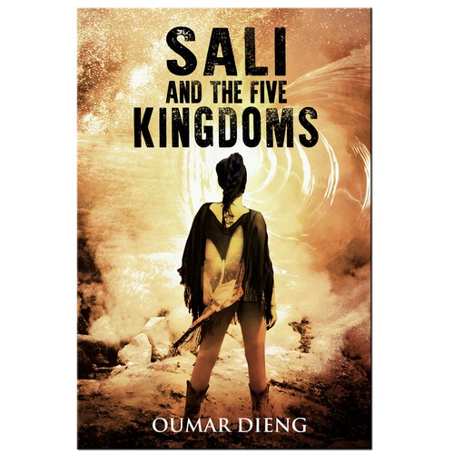 Futuristic book cover with the title 'Sali and the Five Kingdoms'