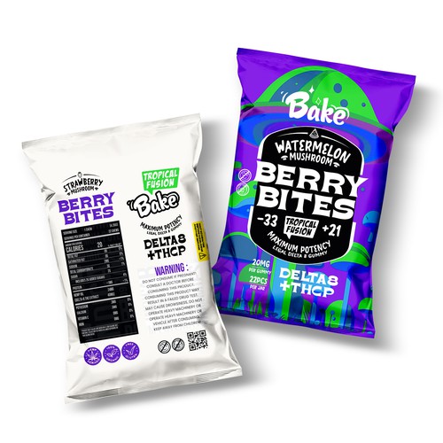 Gummy packaging with the title 'Mushroom BERRY BITES'