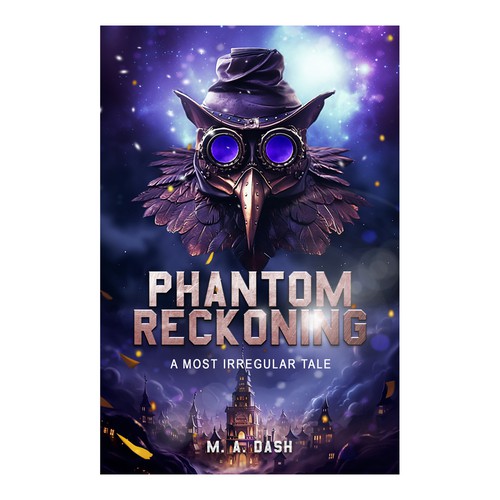 Steampunk book cover with the title 'Science Fiction Fantasy Novel Book cover Design'