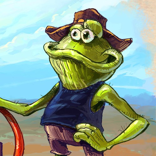 Digital artwork with the title 'Cartoon character'