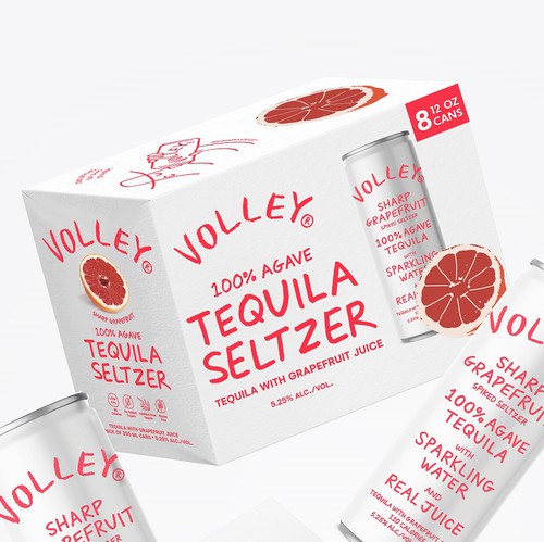 Tequila design with the title 'Design an 8 pack for a premium tequila seltzer brand'