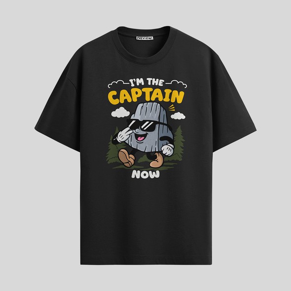 Landscaping t-shirt with the title 'T-shirt design I'm The Captain Now'